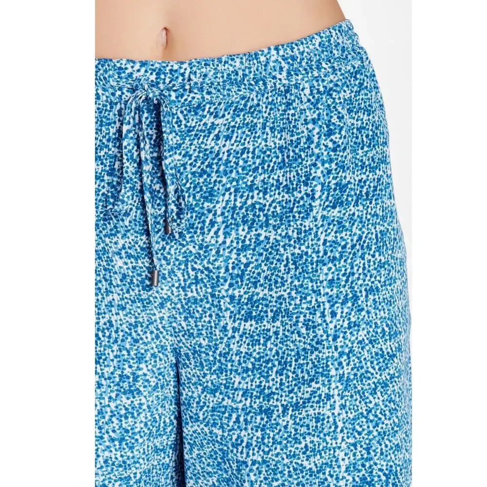 Vince Silk Charmeuse Shorts Blue Combo Static Print S